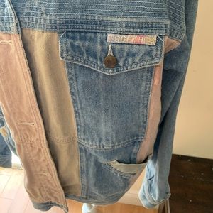 Vintage jean jacket pastel patches 80s